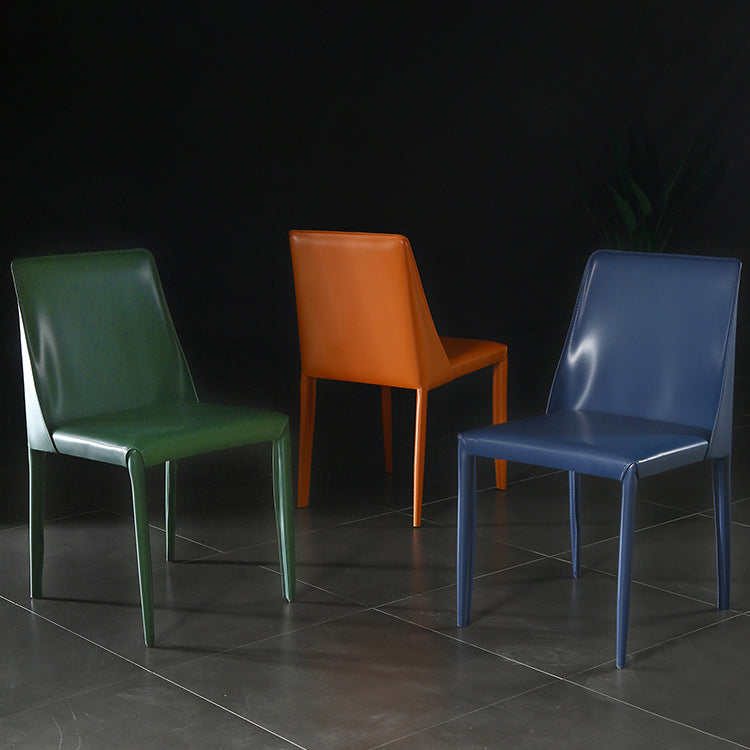Sillas de comedor de cuero contemporáneas tapizadas sin brazos para uso doméstico