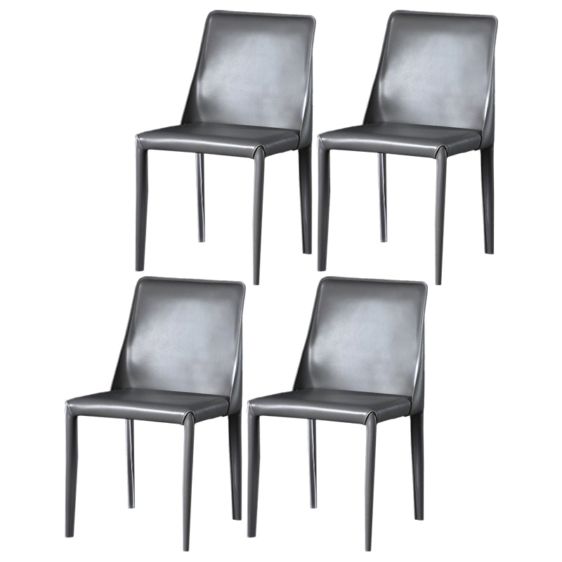 Sillas de comedor de cuero contemporáneas tapizadas sin brazos para uso doméstico