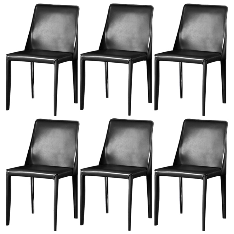 Sillas de comedor de cuero contemporáneas tapizadas sin brazos para uso doméstico