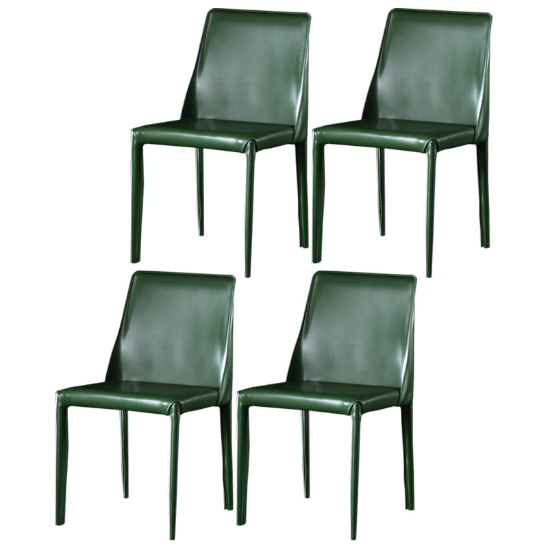 Sillas de comedor de cuero contemporáneas tapizadas sin brazos para uso doméstico