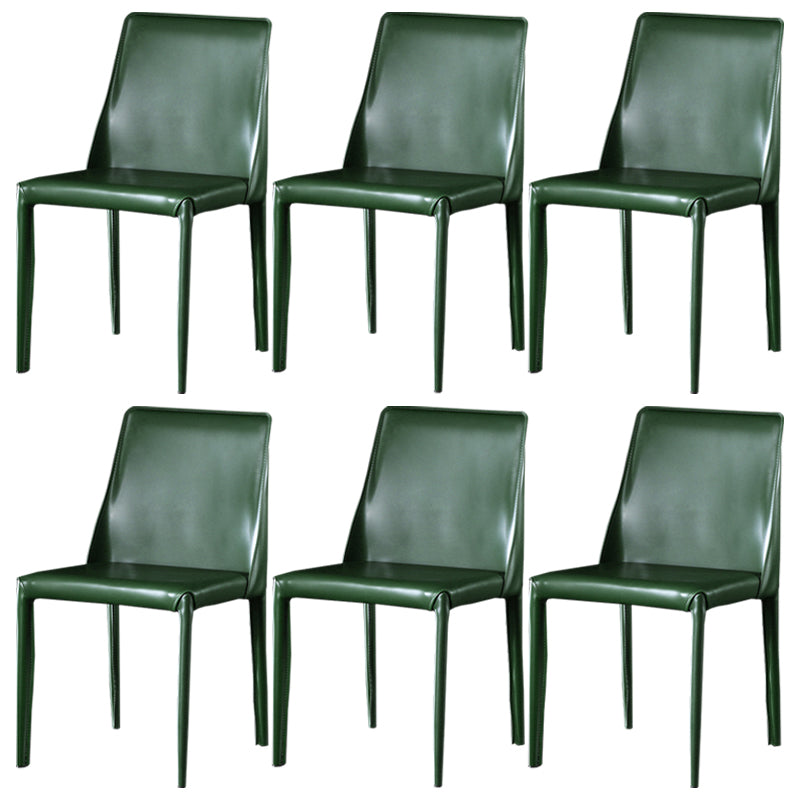 Sillas de comedor de cuero contemporáneas tapizadas sin brazos para uso doméstico