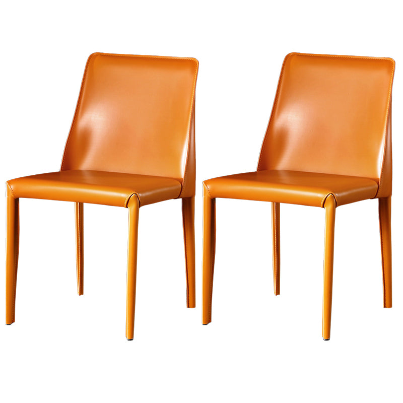 Sillas de comedor de cuero contemporáneas tapizadas sin brazos para uso doméstico