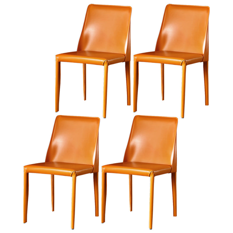 Sillas de comedor de cuero contemporáneas tapizadas sin brazos para uso doméstico