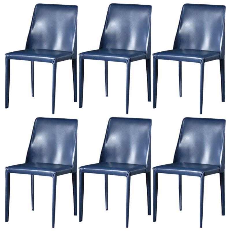 Sillas de comedor de cuero contemporáneas tapizadas sin brazos para uso doméstico