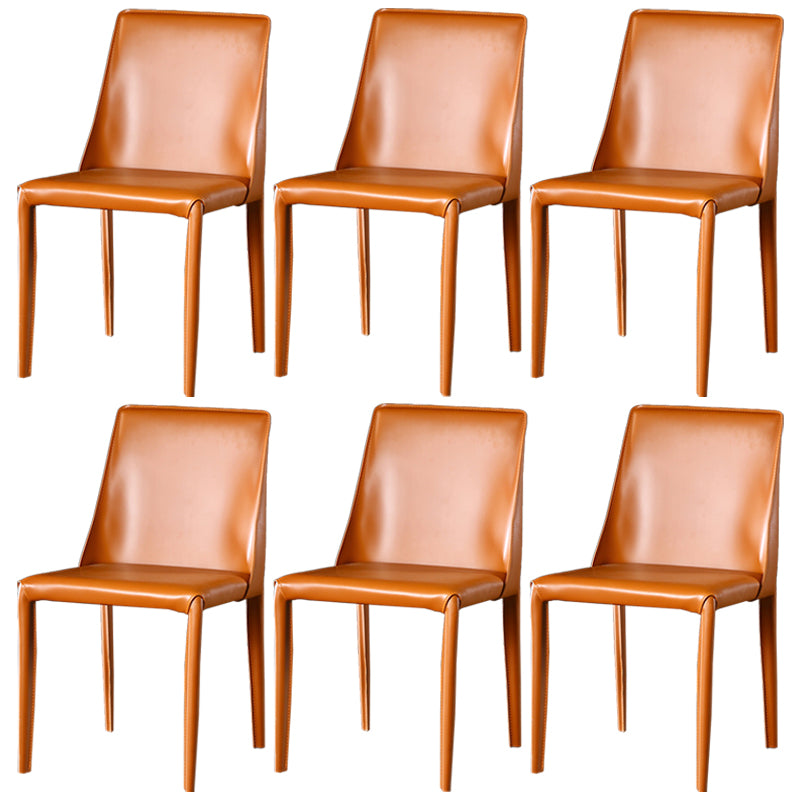 Sillas de comedor de cuero contemporáneas tapizadas sin brazos para uso doméstico