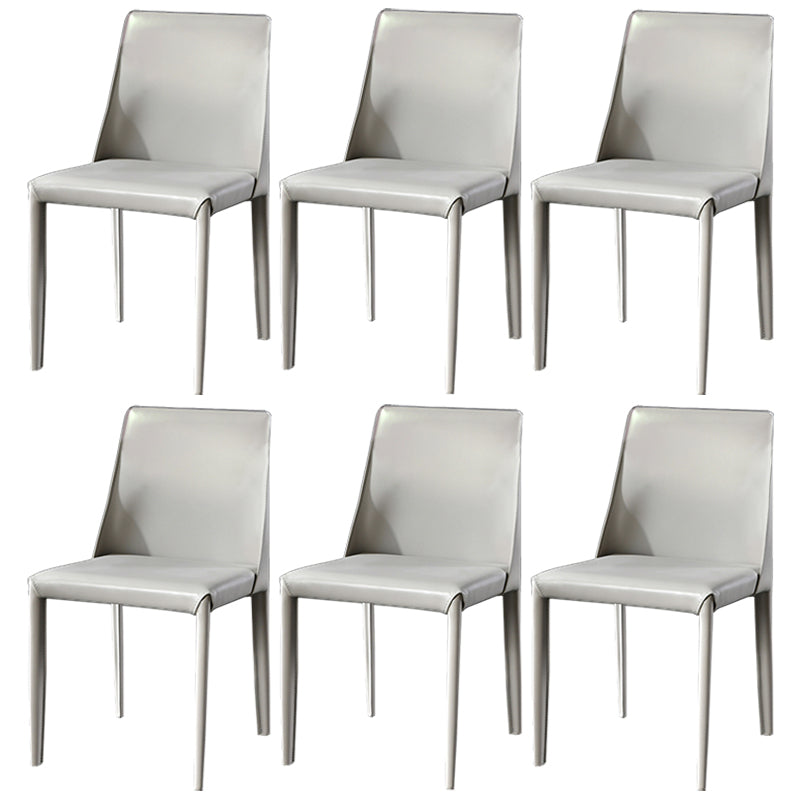 Sillas de comedor de cuero contemporáneas tapizadas sin brazos para uso doméstico