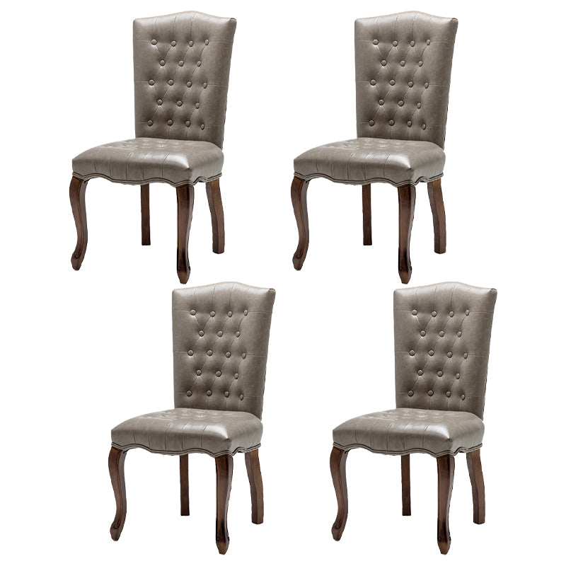 Le cuir d'unité centrale de chaises de salle à manger sans bras de pays français a tapissé dinant des chaises latérales