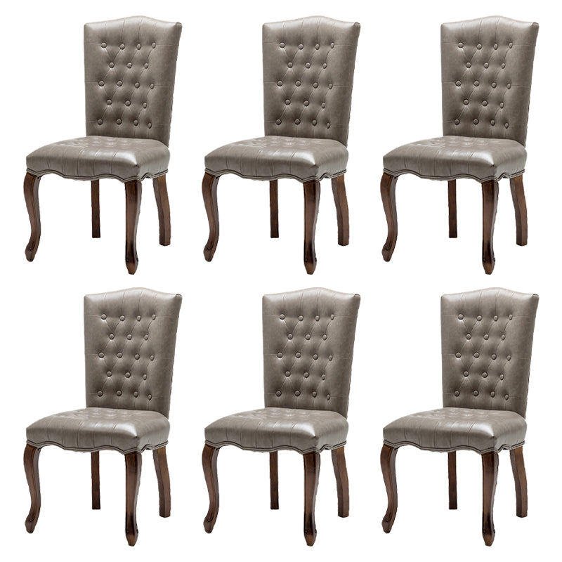 Le cuir d'unité centrale de chaises de salle à manger sans bras de pays français a tapissé dinant des chaises latérales