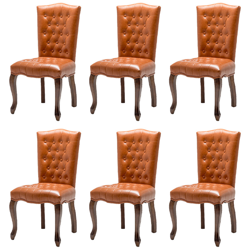 Le cuir d'unité centrale de chaises de salle à manger sans bras de pays français a tapissé dinant des chaises latérales