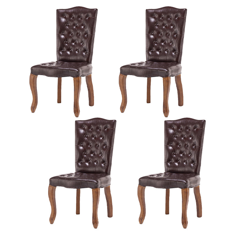 Le cuir d'unité centrale de chaises de salle à manger sans bras de pays français a tapissé dinant des chaises latérales