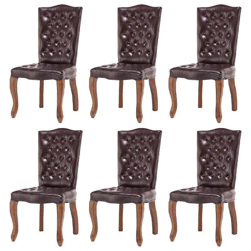 Le cuir d'unité centrale de chaises de salle à manger sans bras de pays français a tapissé dinant des chaises latérales