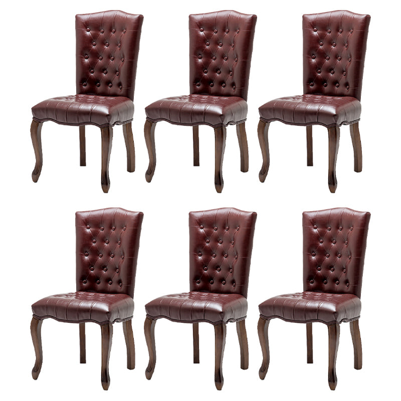 Le cuir d'unité centrale de chaises de salle à manger sans bras de pays français a tapissé dinant des chaises latérales