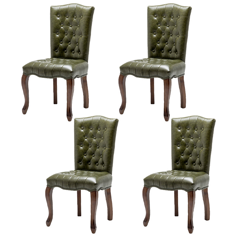 Le cuir d'unité centrale de chaises de salle à manger sans bras de pays français a tapissé dinant des chaises latérales