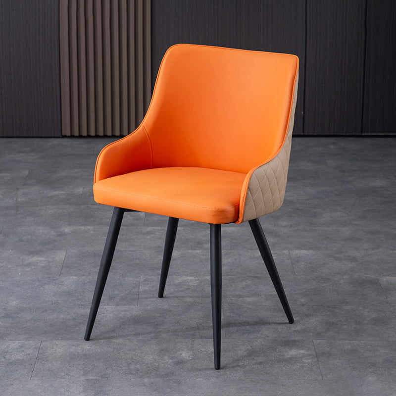 Chaises de salle à manger contemporaines en métal, chaises de salle à manger en Faux cuir pour usage domestique