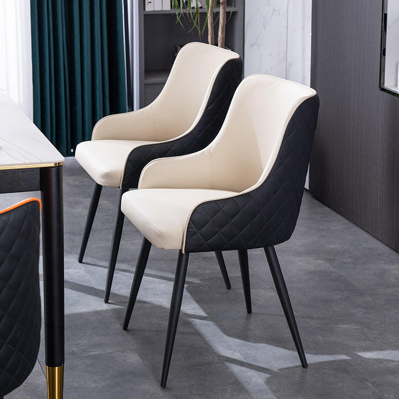 Chaises de salle à manger contemporaines en métal, chaises de salle à manger en Faux cuir pour usage domestique