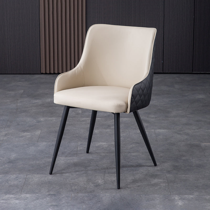 Chaises de salle à manger contemporaines en métal, chaises de salle à manger en Faux cuir pour usage domestique