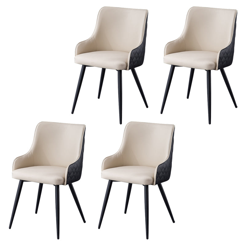 Chaises de salle à manger contemporaines en métal, chaises de salle à manger en Faux cuir pour usage domestique