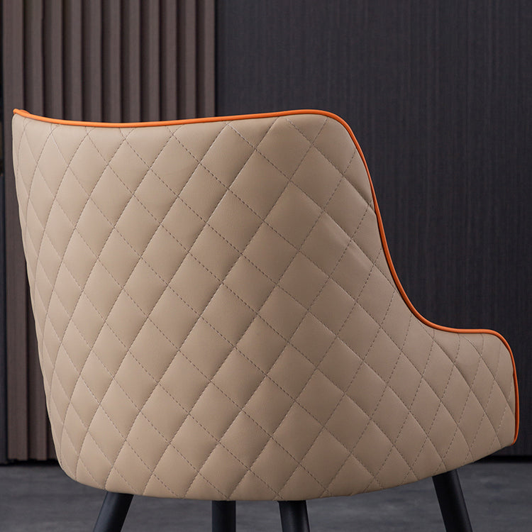Chaises de salle à manger contemporaines en métal, chaises de salle à manger en Faux cuir pour usage domestique
