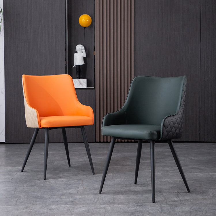 Chaises de salle à manger contemporaines en métal, chaises de salle à manger en Faux cuir pour usage domestique