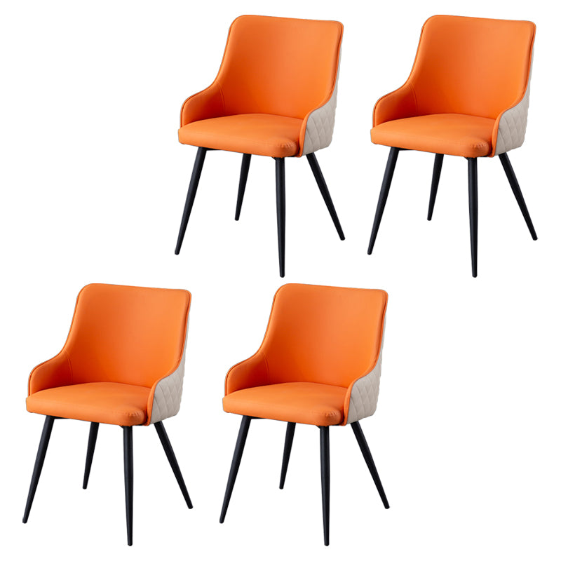Chaises de salle à manger contemporaines en métal, chaises de salle à manger en Faux cuir pour usage domestique