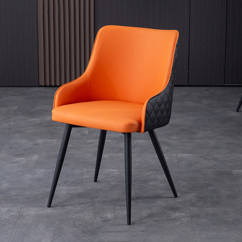 Chaises de salle à manger contemporaines en métal, chaises de salle à manger en Faux cuir pour usage domestique