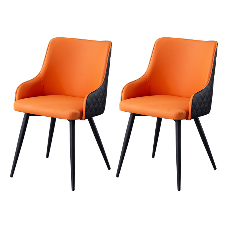 Chaises de salle à manger contemporaines en métal, chaises de salle à manger en Faux cuir pour usage domestique