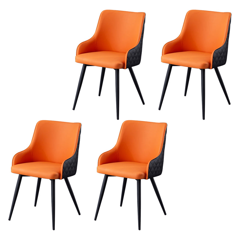 Chaises de salle à manger contemporaines en métal, chaises de salle à manger en Faux cuir pour usage domestique
