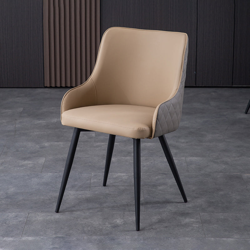 Chaises de salle à manger contemporaines en métal, chaises de salle à manger en Faux cuir pour usage domestique