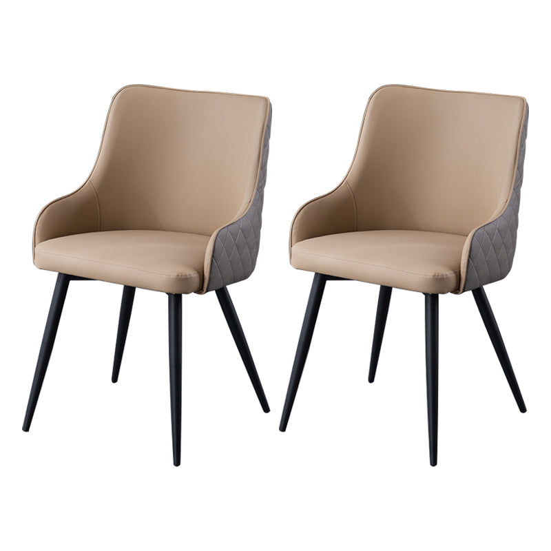 Chaises de salle à manger contemporaines en métal, chaises de salle à manger en Faux cuir pour usage domestique