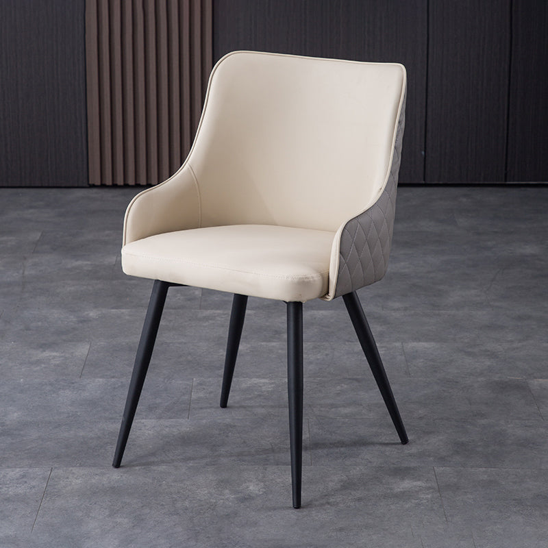Chaises de salle à manger contemporaines en métal, chaises de salle à manger en Faux cuir pour usage domestique