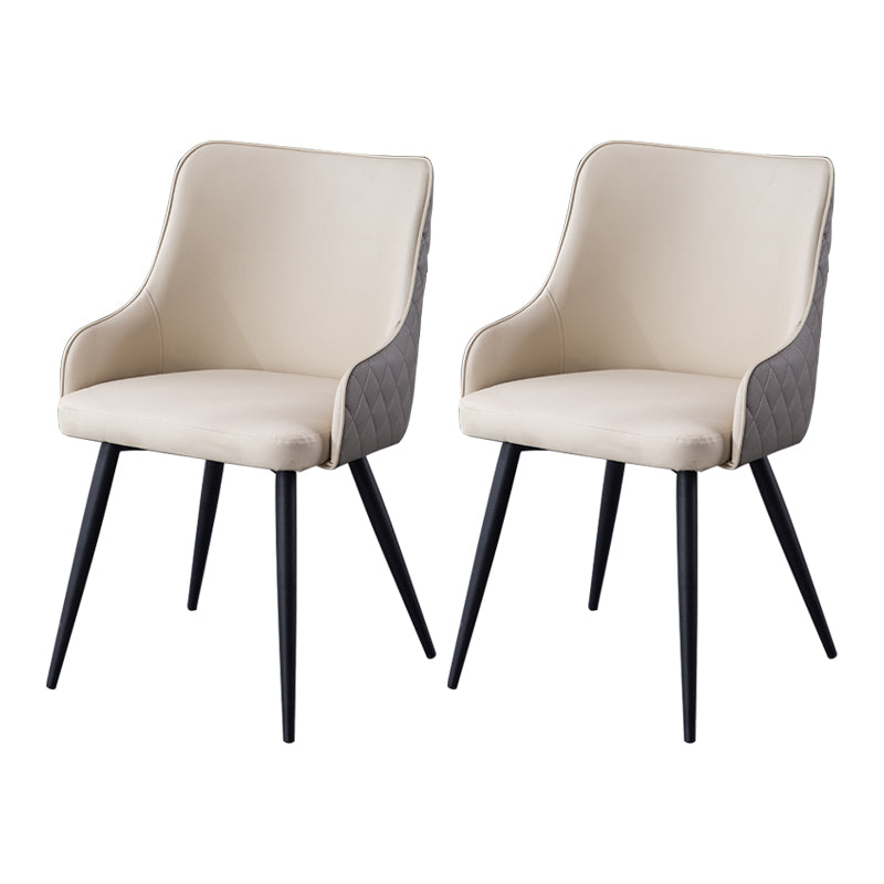 Chaises de salle à manger contemporaines en métal, chaises de salle à manger en Faux cuir pour usage domestique