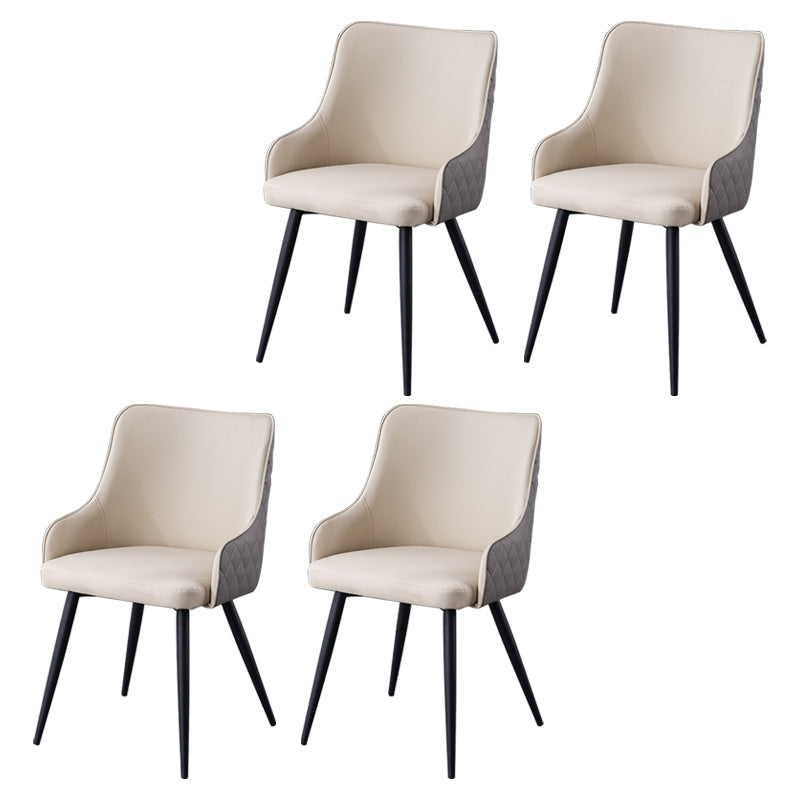 Chaises de salle à manger contemporaines en métal, chaises de salle à manger en Faux cuir pour usage domestique