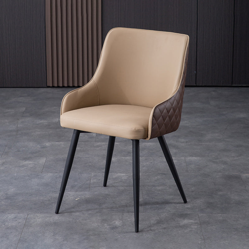 Chaises de salle à manger contemporaines en métal, chaises de salle à manger en Faux cuir pour usage domestique