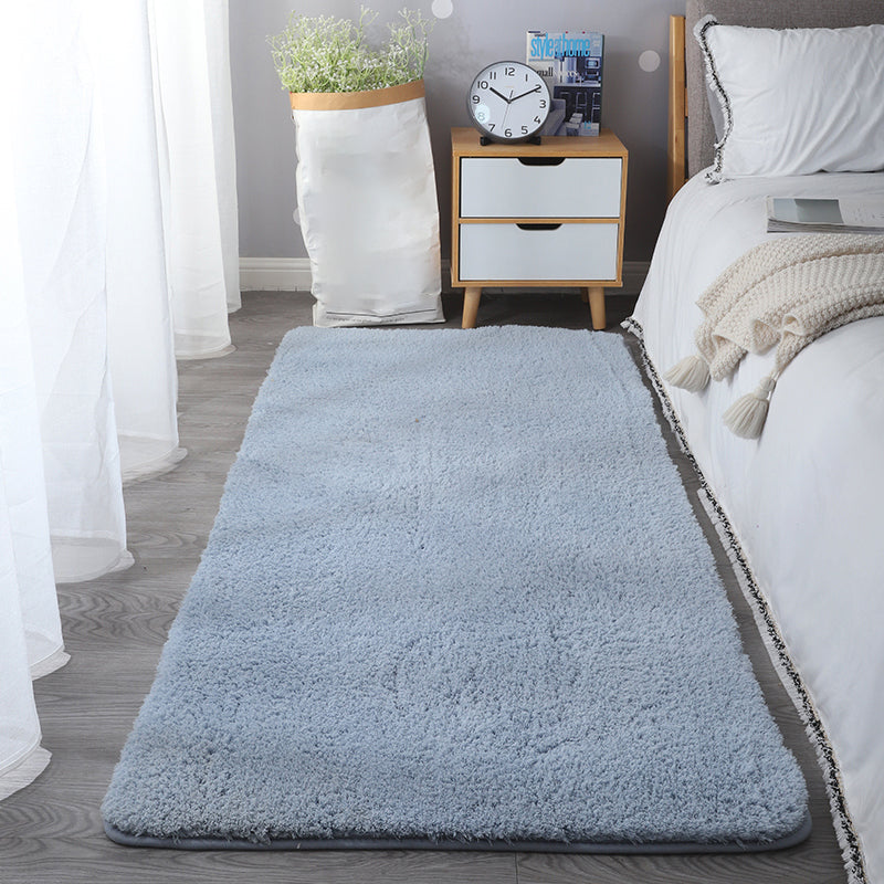 White Modern Rug Blended Pure Color Rug Washable Indoor Rug for Home Decor