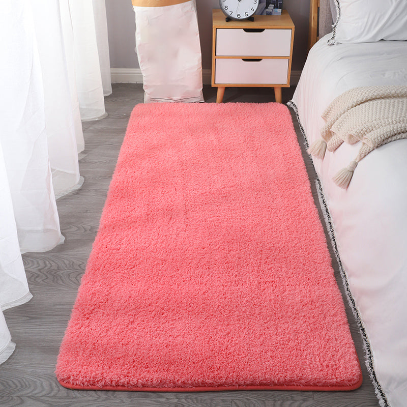 White Modern Rug Blended Pure Color Rug Washable Indoor Rug for Home Decor