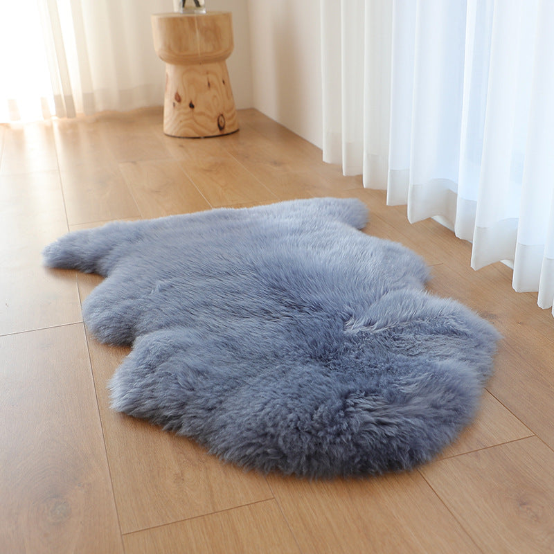 Stylish Plush Area Carpet Solid Color Polyester Area Rug Easy Care Rug for Home Decor