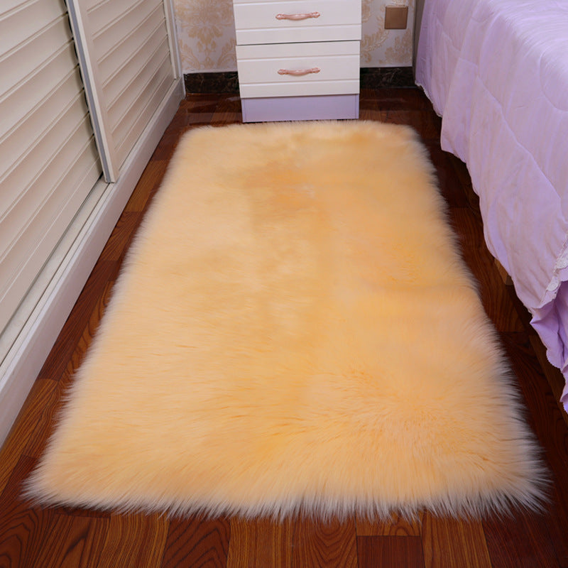 Stylish Solid Color Area Carpet Shag Polyester Area Rug Easy Care Rug for Bedroom