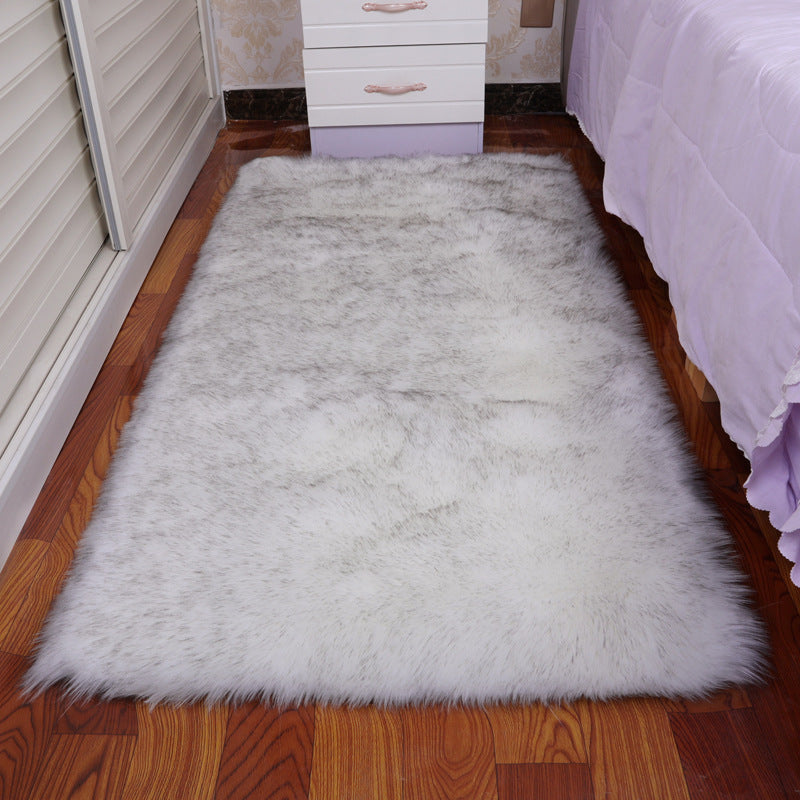 Stylish Solid Color Area Carpet Shag Polyester Area Rug Easy Care Rug for Bedroom