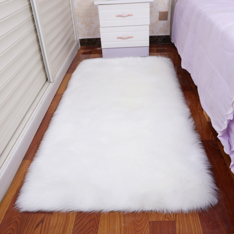 Stylish Solid Color Area Carpet Shag Polyester Area Rug Easy Care Rug for Bedroom