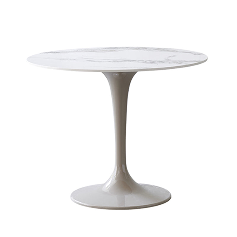 Contemporary Style Home Sintered Stone Dining Table Round Table with Tulip Base