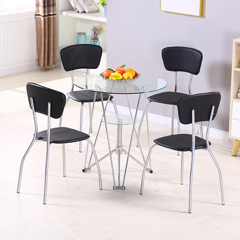 Mesa de comedor de cocina de estilo moderno mesa redonda con base de metal para el hogar
