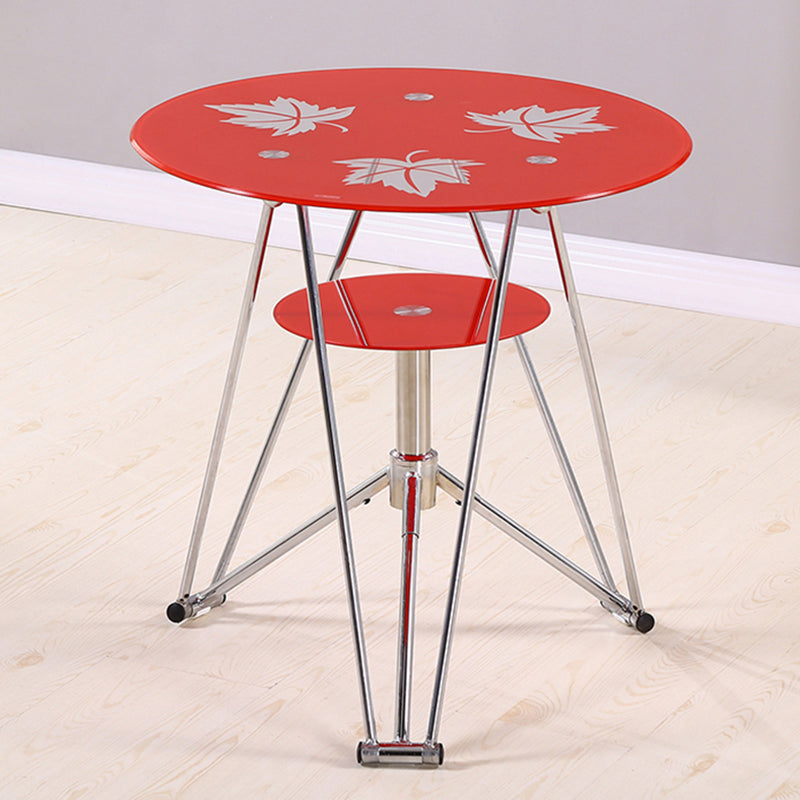 Mesa de comedor de cocina de estilo moderno mesa redonda con base de metal para el hogar