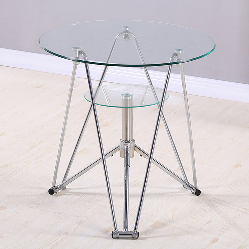 Mesa de comedor de cocina de estilo moderno mesa redonda con base de metal para el hogar
