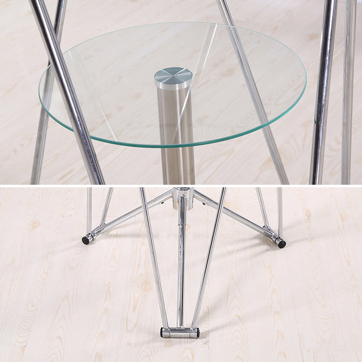 Mesa de comedor de cocina de estilo moderno mesa redonda con base de metal para el hogar
