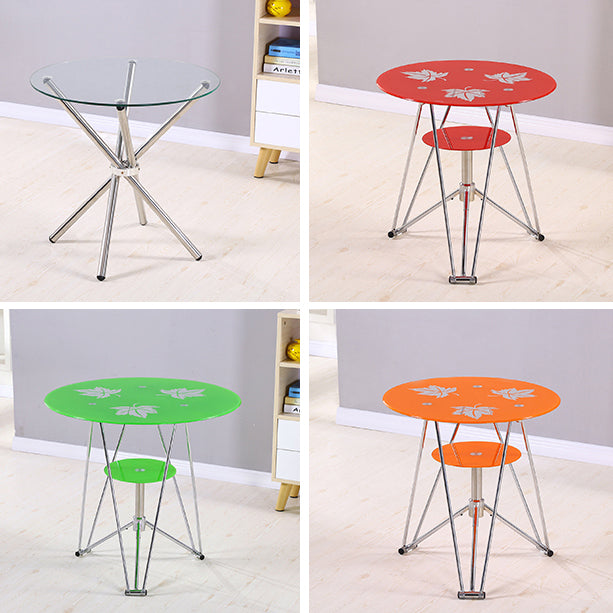 Mesa de comedor de cocina de estilo moderno mesa redonda con base de metal para el hogar
