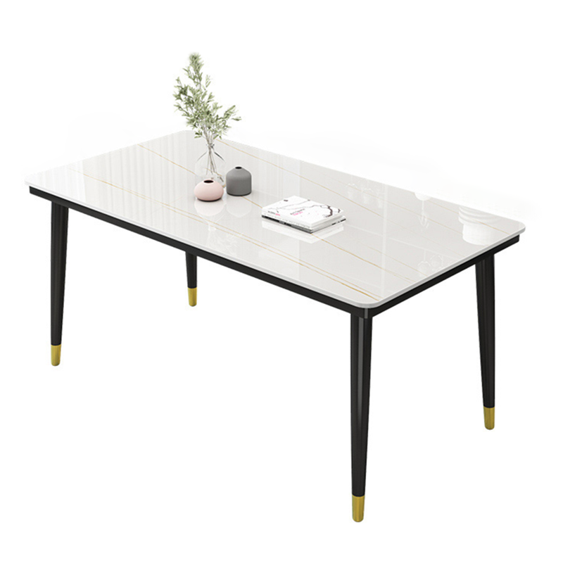 Casual Sintered Stone Standard Dining Table Rectangle Shape Dining Table for Kitchen