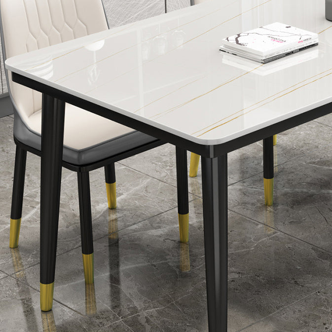 Casual Sintered Stone Standard Dining Table Rectangle Shape Dining Table for Kitchen