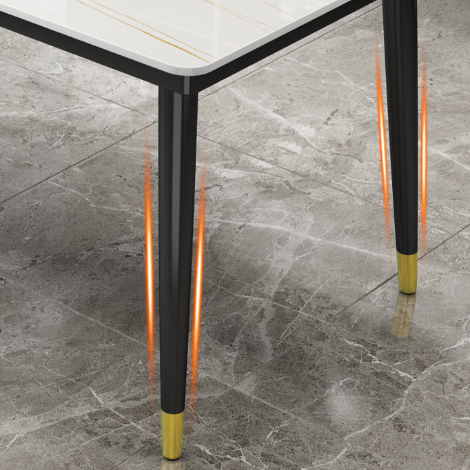 Casual Sintered Stone Standard Dining Table Rectangle Shape Dining Table for Kitchen