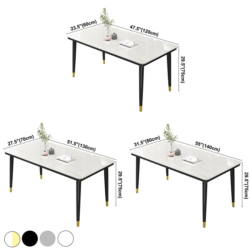 Casual Sintered Stone Standard Dining Table Rectangle Shape Dining Table for Kitchen