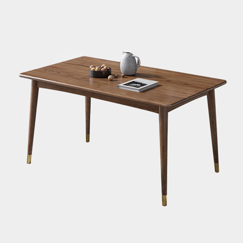 Traditional Luxury Rectangle Dining Table Ash Solid Wood Table with 4 Legs